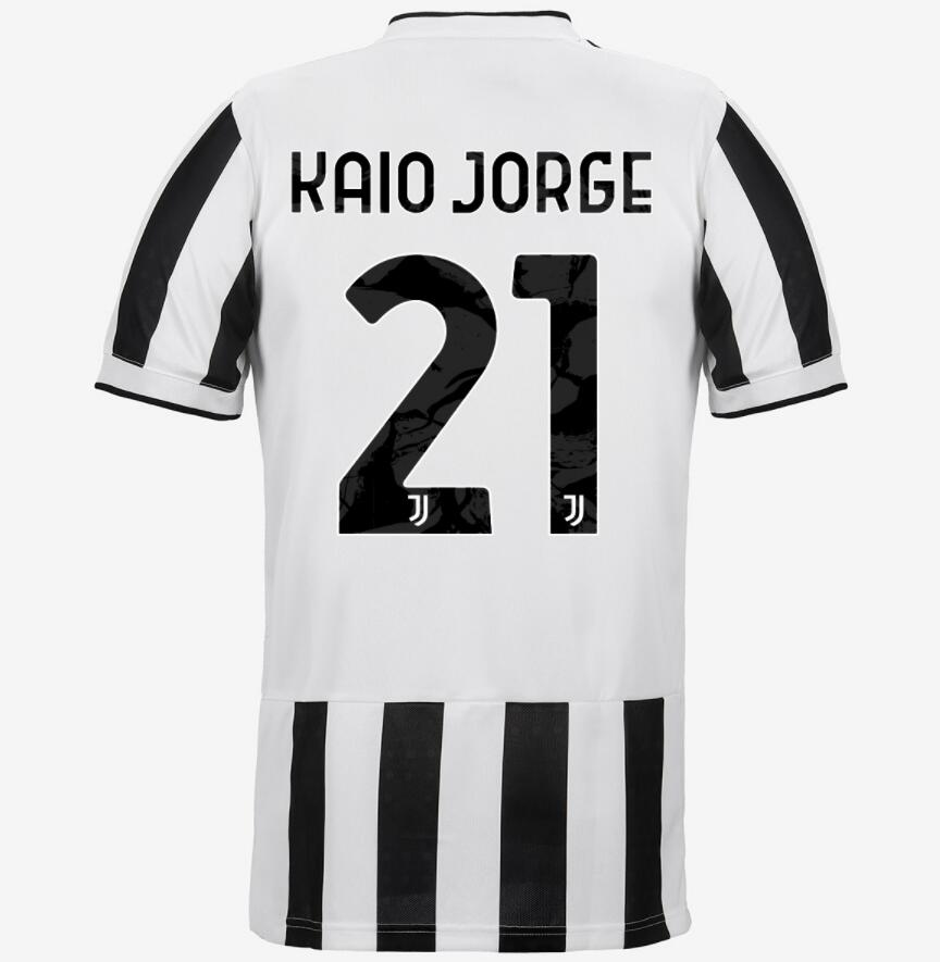 2021/22 Juventus Home Kit Soccer Jersey with KAIO JORGE 21 printing